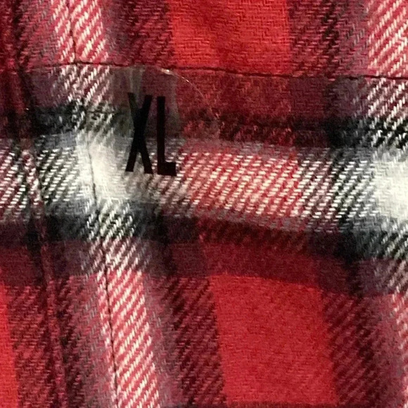 NWT TRUE CRAFT  MENS SIZE XL  RED PLAID FLANNEL SHIRT BUTTON FRONT  POCKET - Picture 4 of 11